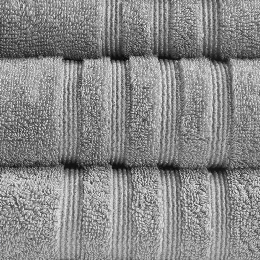 Clean Spaces Nurture Sustainable Antimicrobial Bath Towel 6 Piece Set, Grey