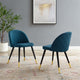 Side Dining Chair, Set of 2, Fabric, Navy Blue, Modern, Cafe Bistro Restaurant
