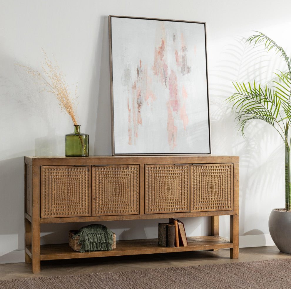 Osiris 4-Door Reclaimed Pine Wood Buffet Sideboard by Kosas Home