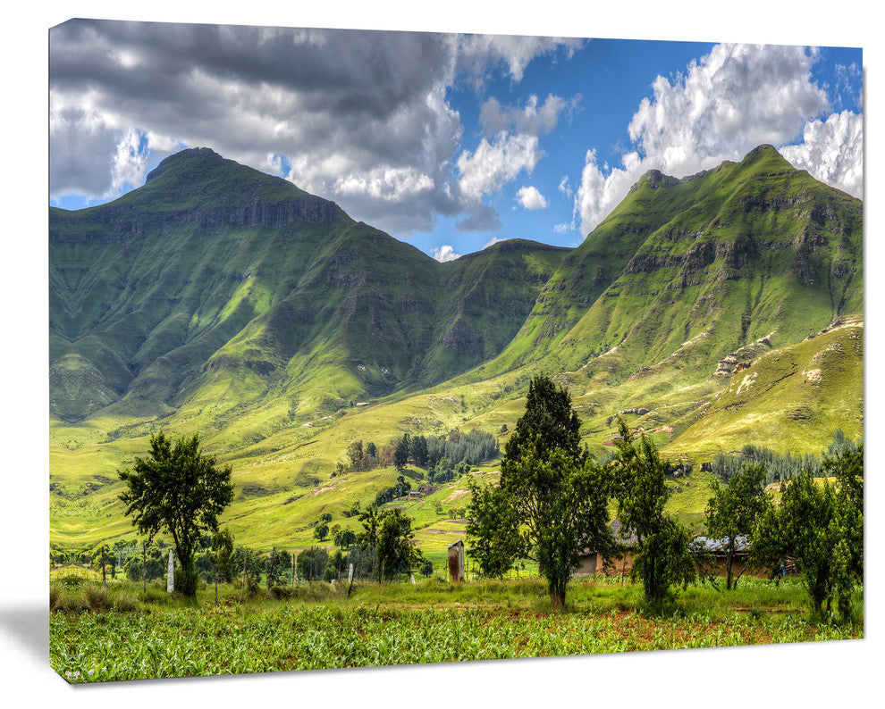 Lesotho Mountains Panorama, Landscape Canvas Art Print, 20"x12"
