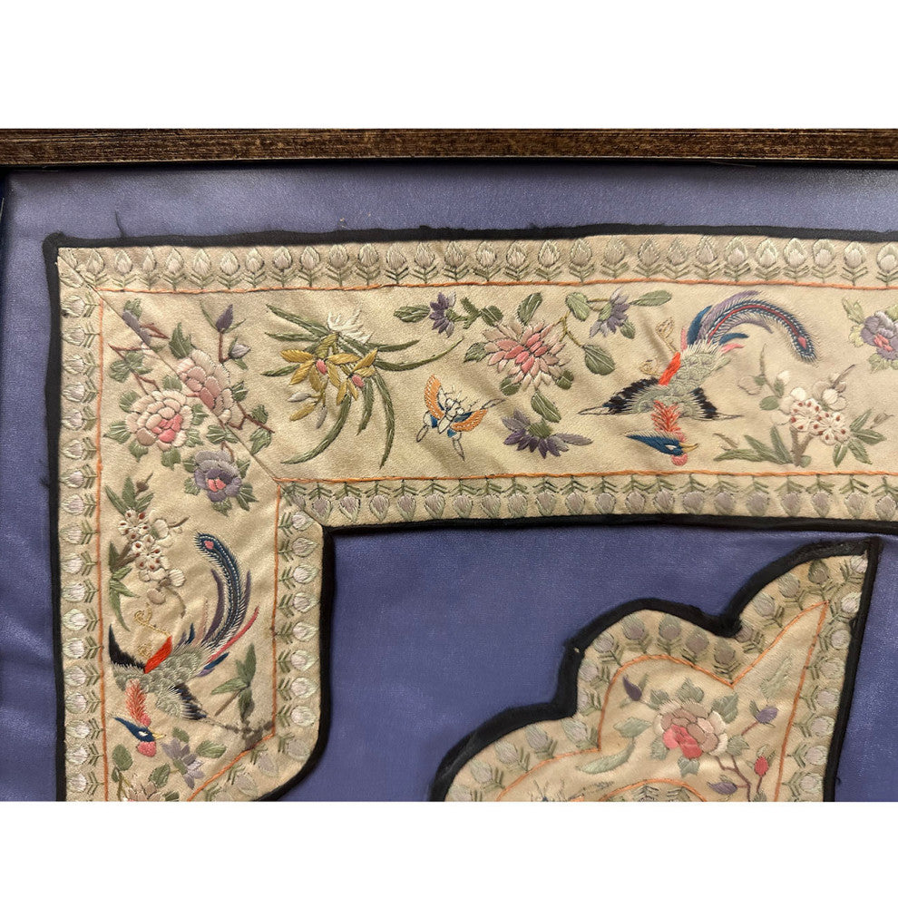 Consigned Antique Chinese Framed Groups of Textile Embroidery Pieces