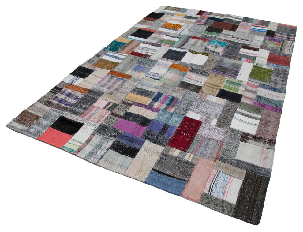 Rug N Carpet - Handmade Anatolian 6' 7'' x 9' 11'' Vintage Patchwork Kilim Rug