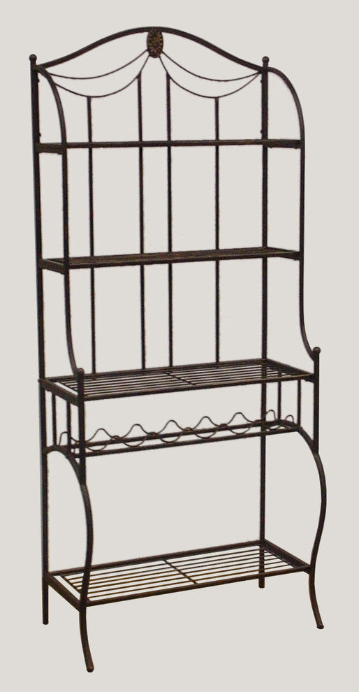 Hillsdale Furniture Camelot Baker''s Rack, Black Gold Finish
