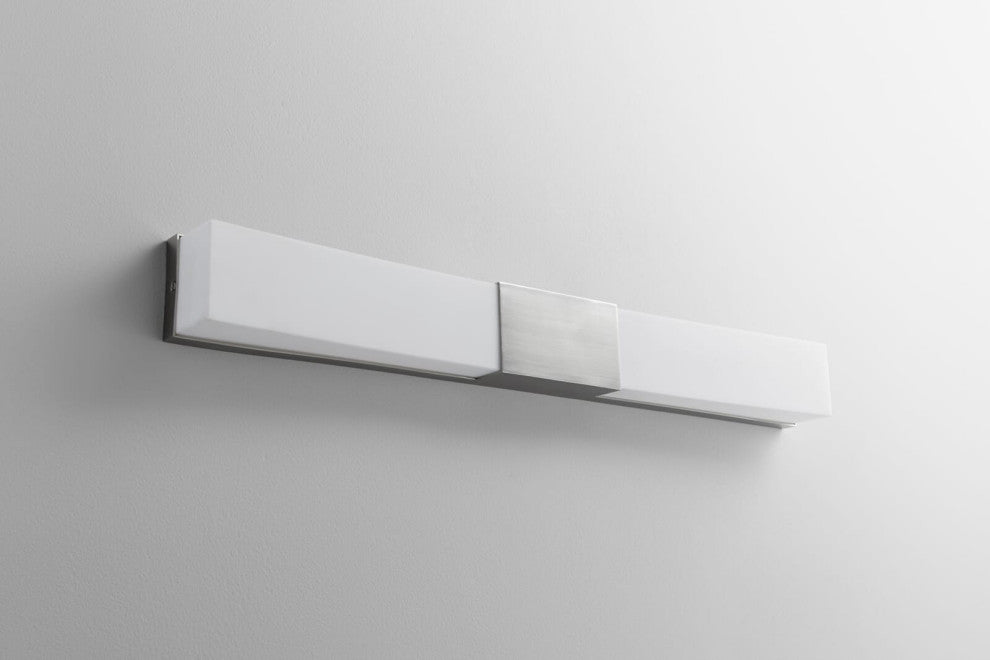 Crescent Bathroom Vanity Light in Satin Nickel
