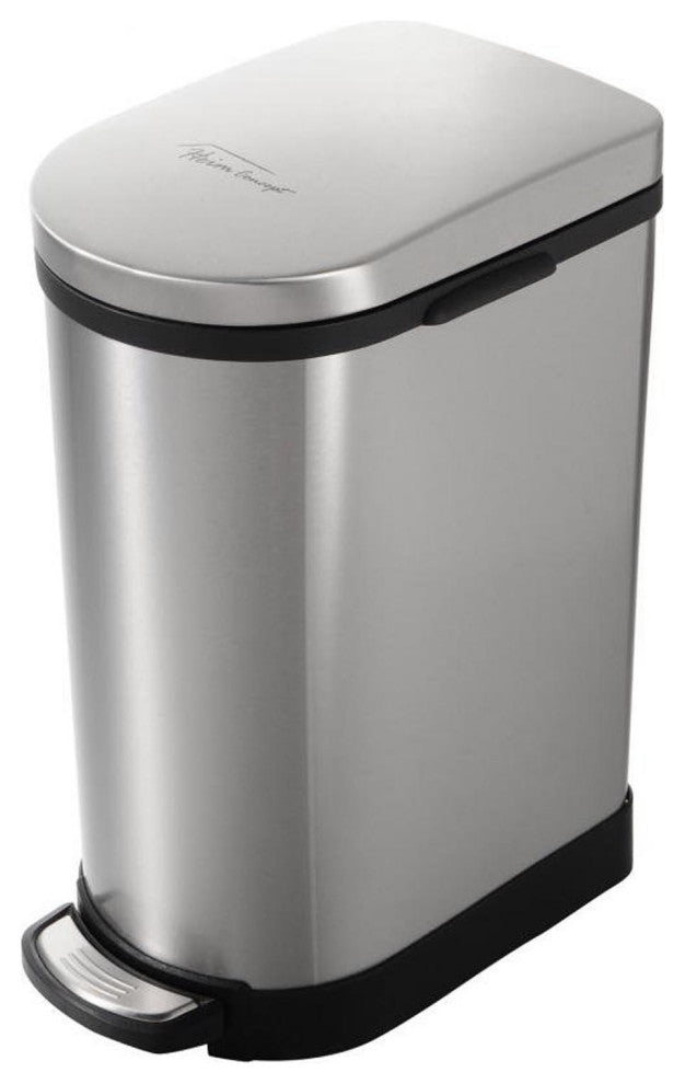 Heim Concept Step Trash Can With Slow Down Close, 2.6-Gallon, Stainless Steel