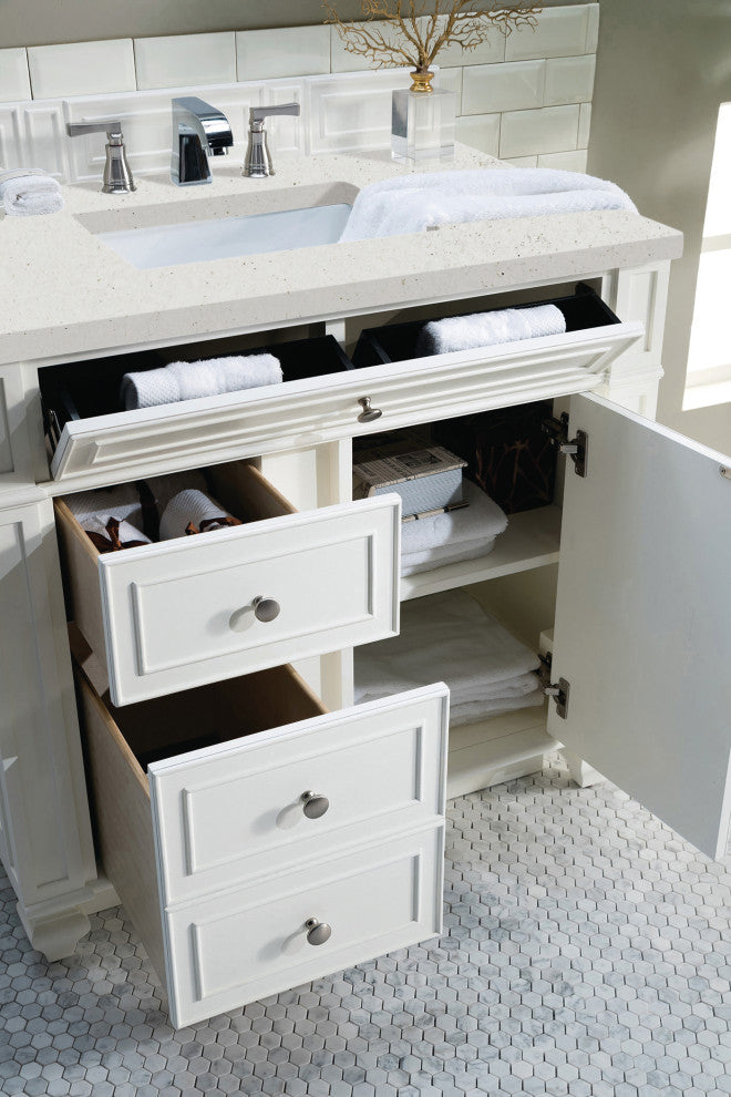 Bristol 36" Single Vanity, Bright White, Lime Delight Quartz