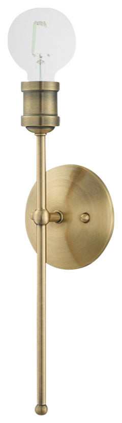 Livex Lighting Lansdale 1 Light Antique Brass ADA Single Sconce