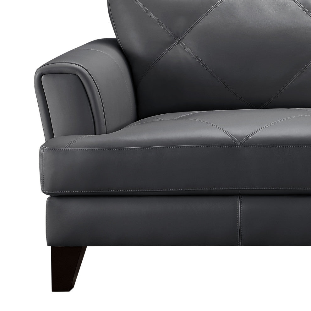 Savannah Leather Loveseat, Blue