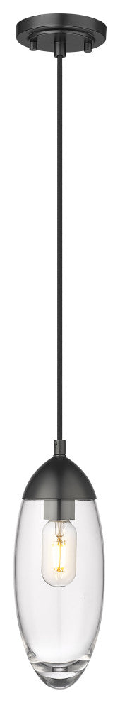 Zlite 651P-MB 1-Light Pendant, Clear