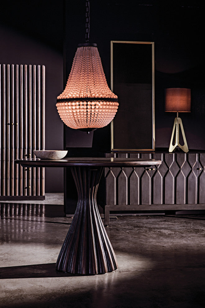 Candis Lamp with Black Shade, Antique Brass