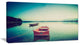 Pink Boat in Vintage Lake, Boat Canvas Art Print, 40x20