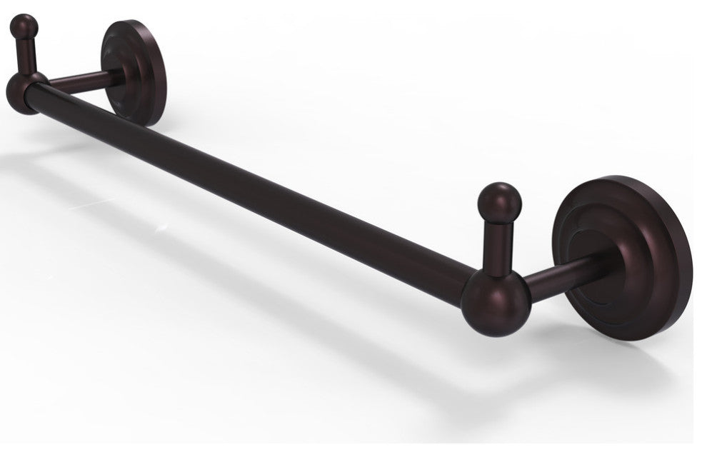 Prestige Que New 24" Towel Bar with Integrated Hooks, Antique Bronze