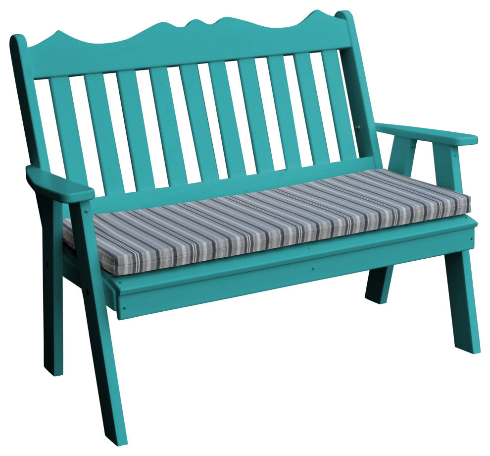 Poly Royal English Garden Bench, Aruba Blue, 5 Foot