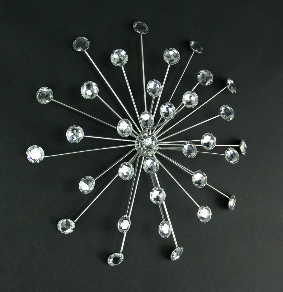 Jeweled 3D Bursting Star Wall Sculpture Set of 3