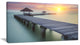 "Long Wooden Bridge Into The Sunrise" Sea Pier Wall Art Canvas Print, 32"x16"