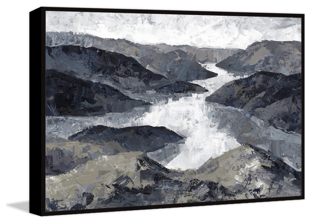 "Flow Like a Great River" Floater Framed Painting Print on Canvas, 30x20