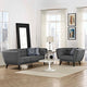 Gray Bestow 2 Piece Upholstered Fabric Sofa and Armchair Set