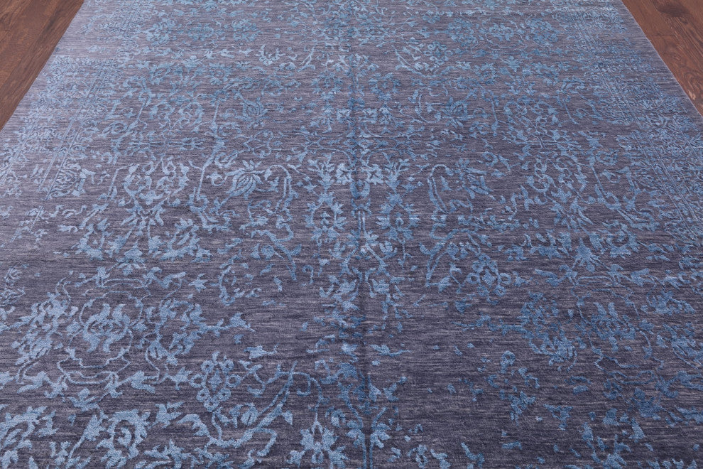 8' 1" X 10' 4" Modern Hand-Knotted Wool and Silk Rug Q8436