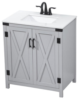 Home Living 19" Farmhouse Grey-Light Bathroom Vanity