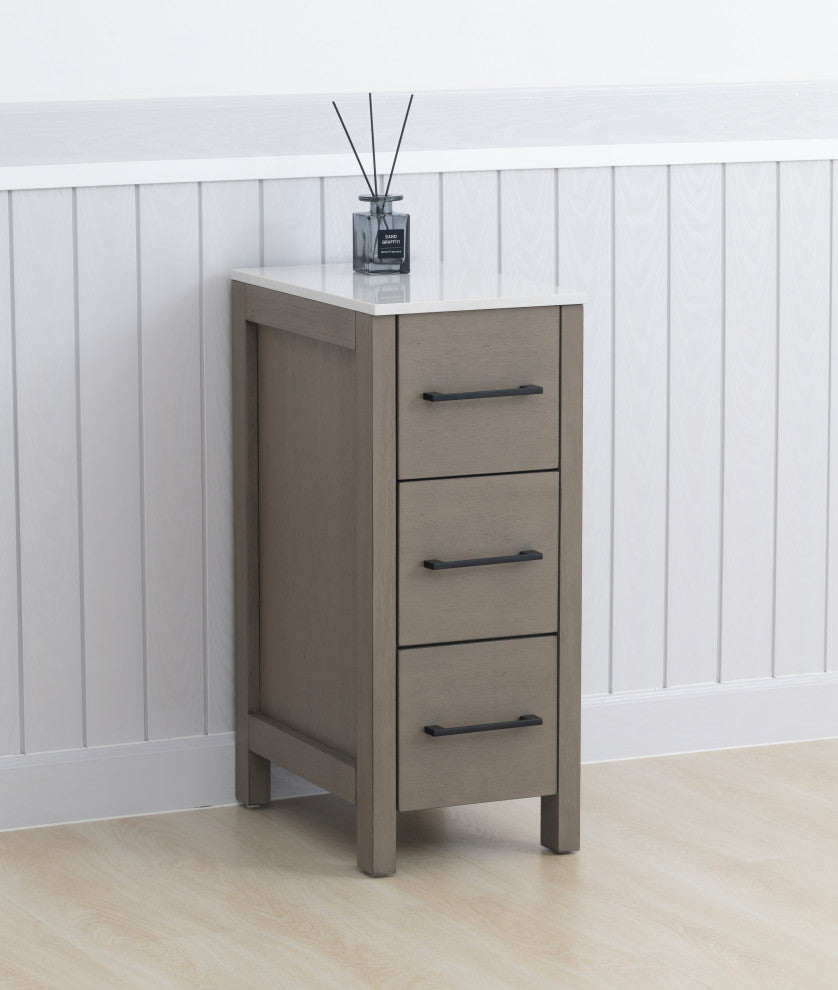 Vanity Art Vanity Cabinet, 12", Driftwood Gray