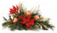 Red Poinsettia Mantle Arrangement With Pine and Ornaments