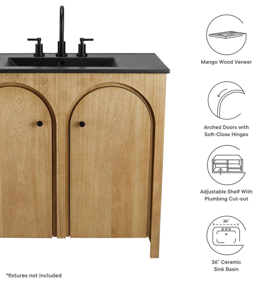 Appia 36" Bathroom Vanity - Oak Black