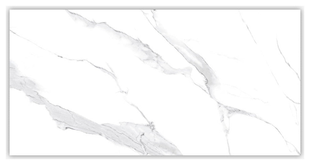 Calacatta White Polished 24x48 Porcelain Tile