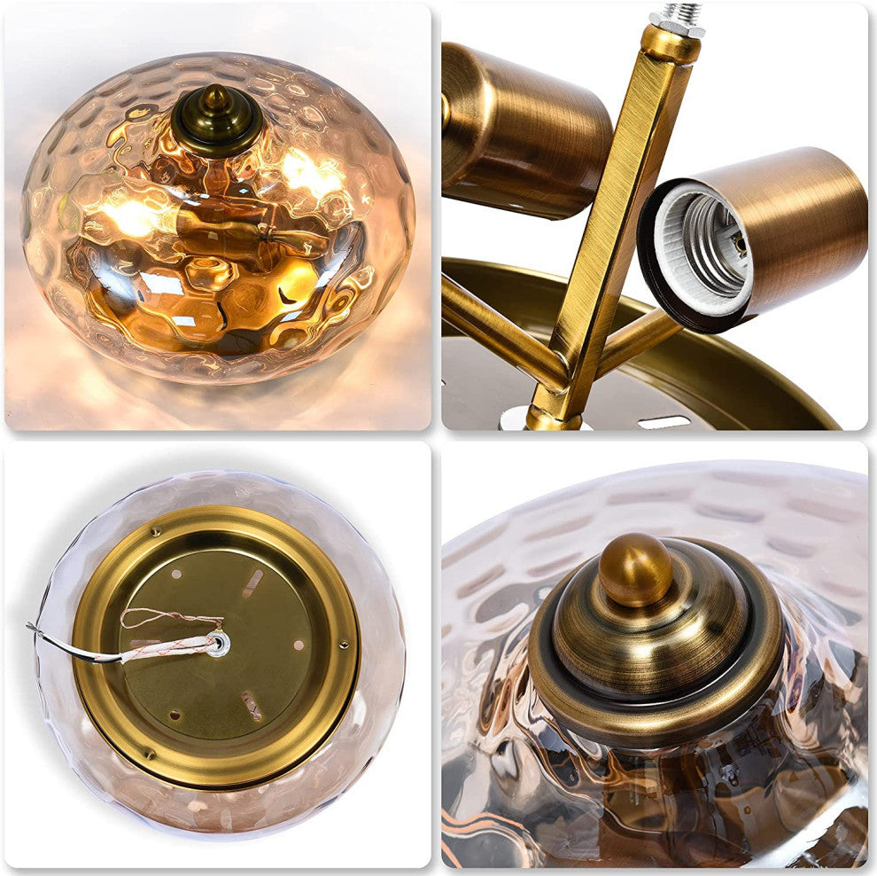 2 light glass flush mount light modern ceiling lamp for hallway