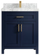 Cambridge 30 Single Sink Bath Vanity in Hale Navy Blue 2" Carrara Marble