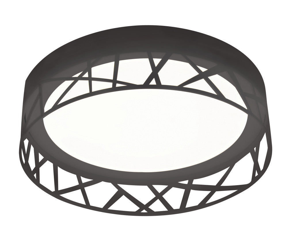 Boon 16" LED Flush Mount, Black, 120V