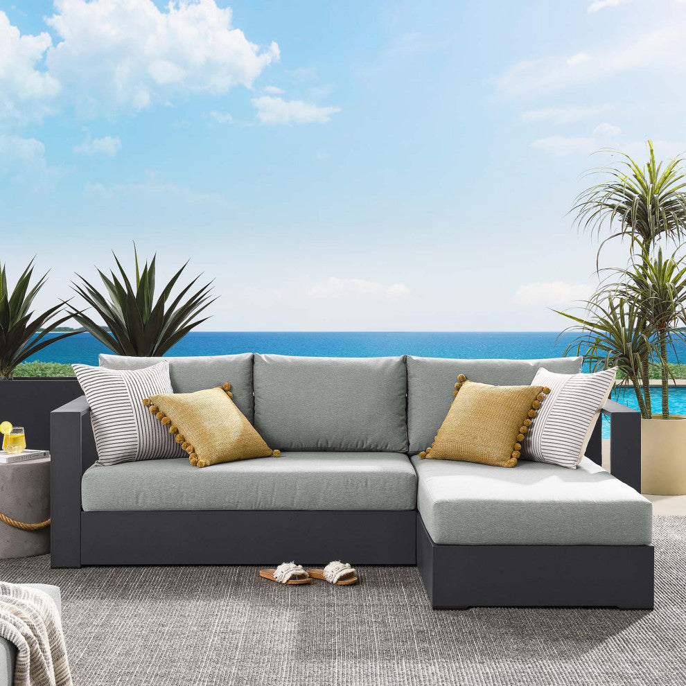 Tahoe Outdoor Patio Powder-Coated Aluminum 2-Piece Right-Facing Chaise Sectional