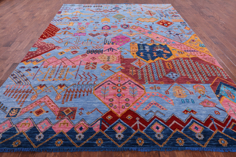 Handmade Moroccan Wool Rug 9' 1" X 12' 4" - Q15414