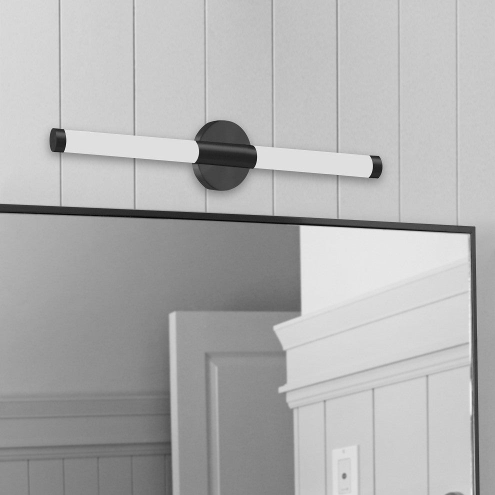 Corvette Modern 1 Light Matte Black White Metal Vanity