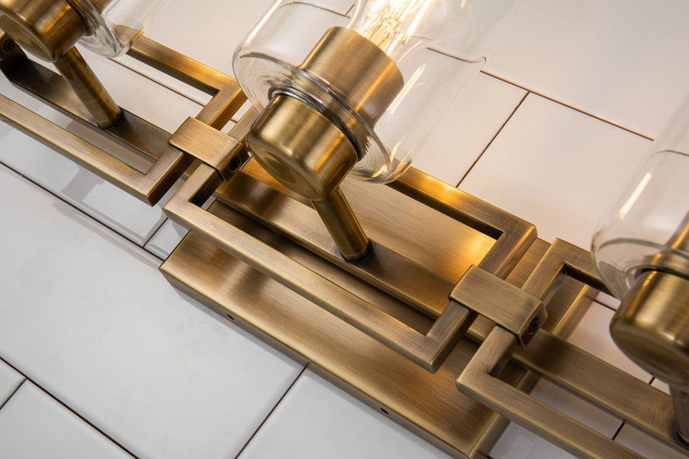 Estes 3 Light Bath Vanity Light, Aged Brass