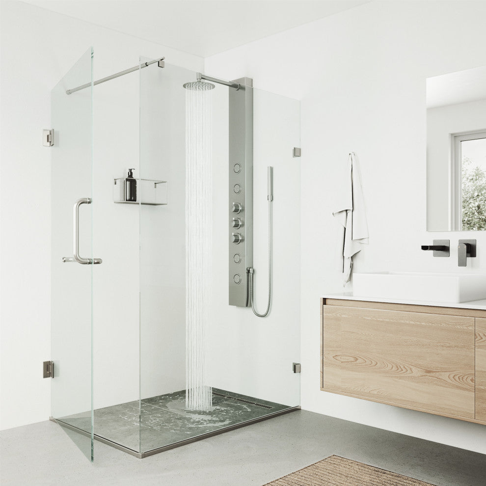Ellington 59" H x 6" W 4-Jet Shower Panel with Round Shower Head, Stainless Steel