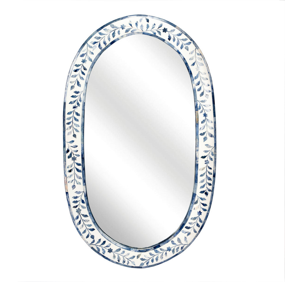 Butler Trubadur Blue and White Bone Inlay Mirror