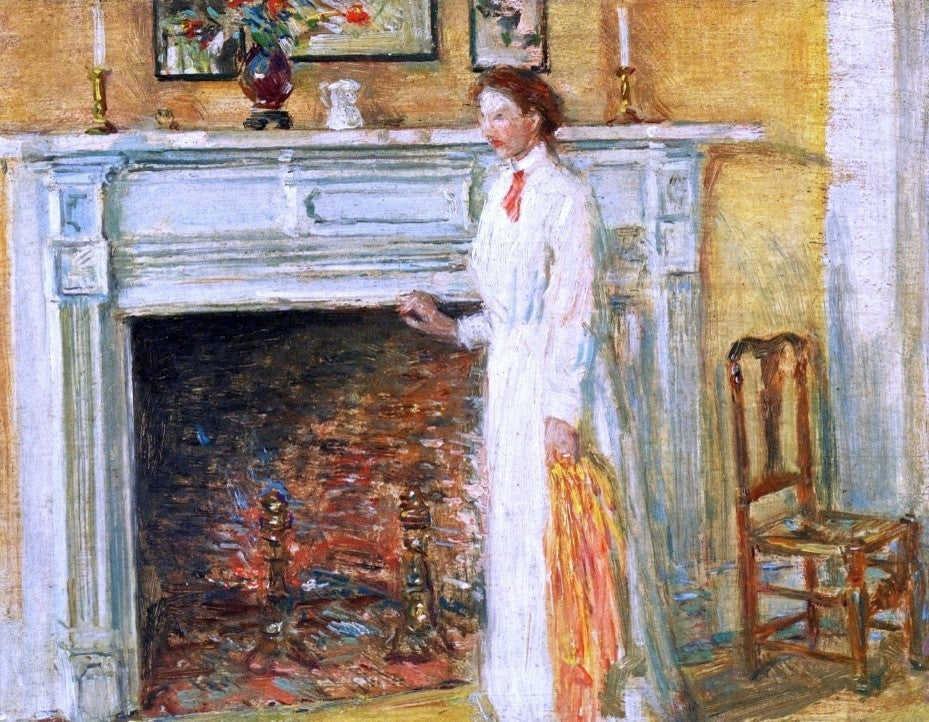 Frederick Childe Hassam The Mantle Piece, 21"x28" Gallery Wrapped Canvas