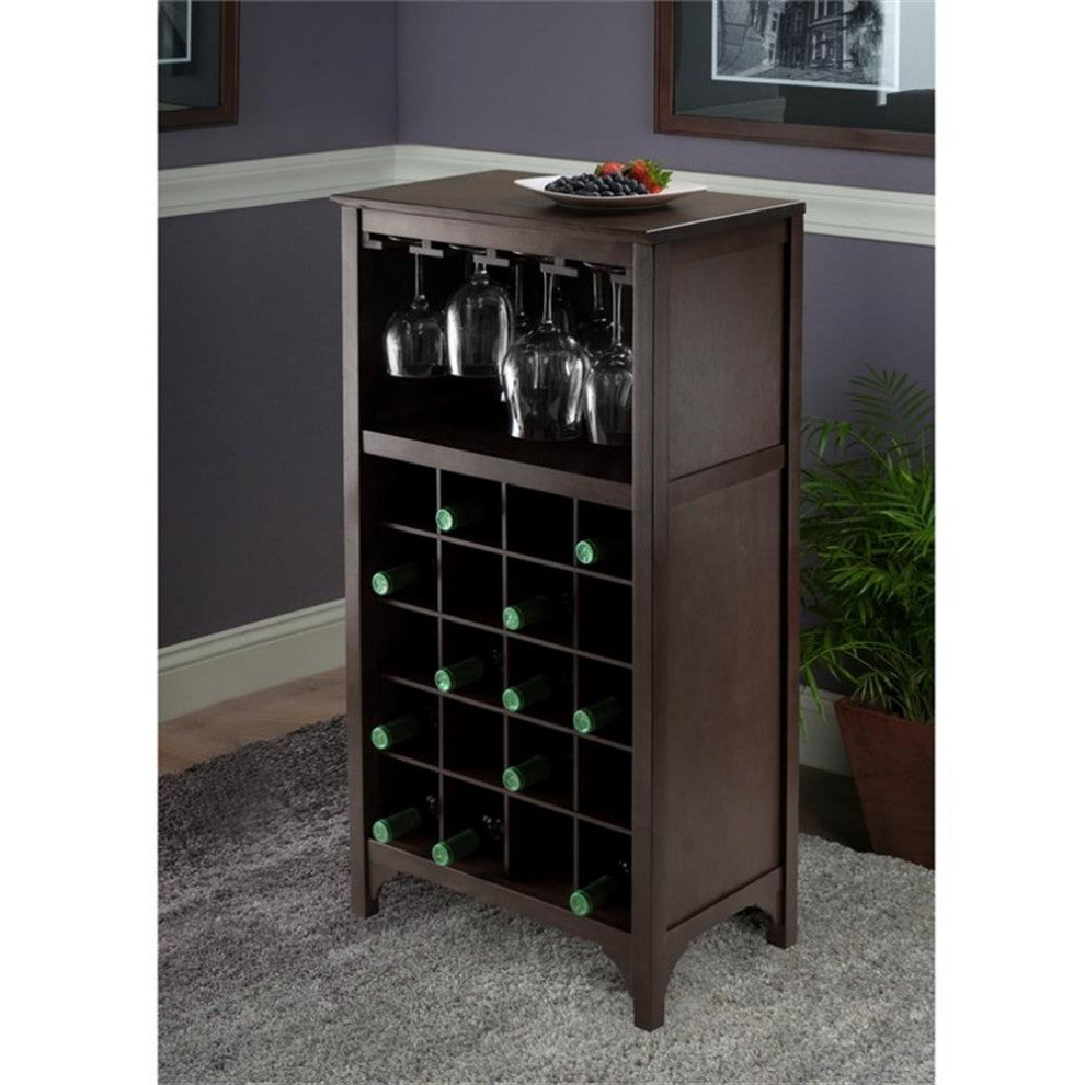 Ancona Modular Wine Cabinet With Glass Rack And 20-Bottle