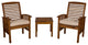 Patio Chairs and Side Table - Dark Brown