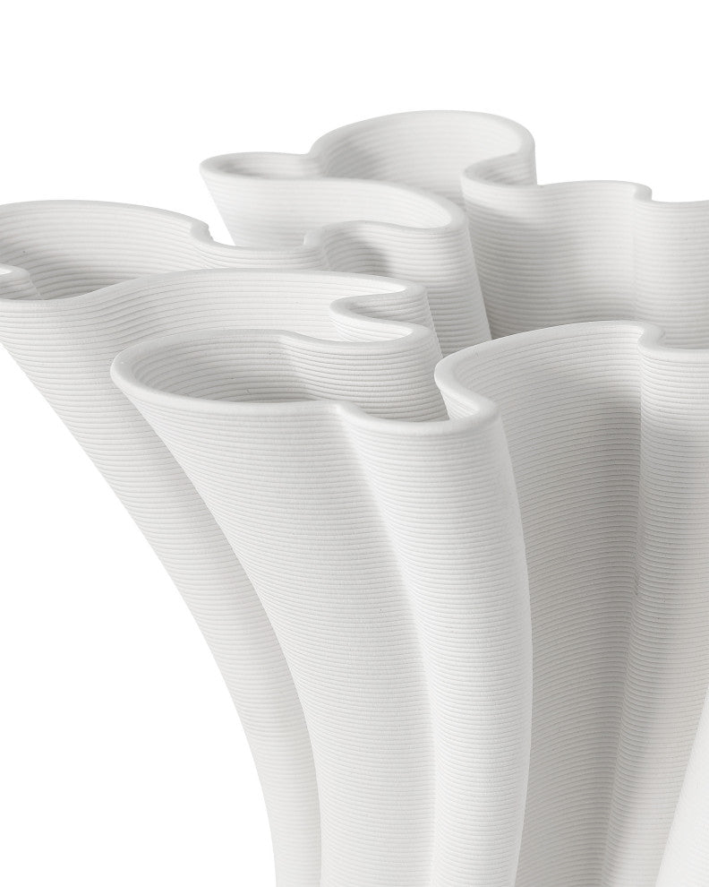 Godet Twist White Vase