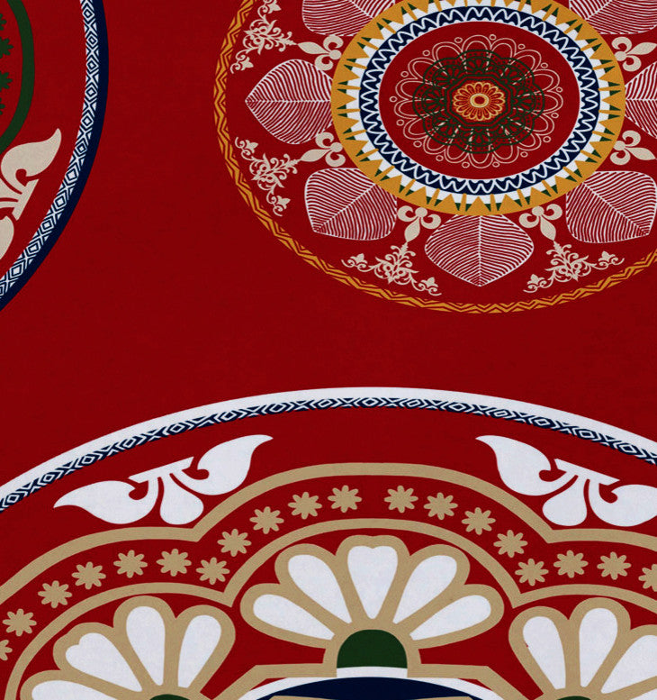 Medallions Geometric Print Placemat, Set of 4, Red