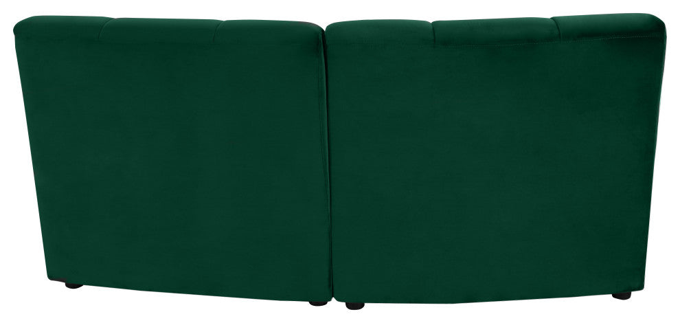 Limitless Velvet Upholstered 2-Piece Modular Sectional, Green