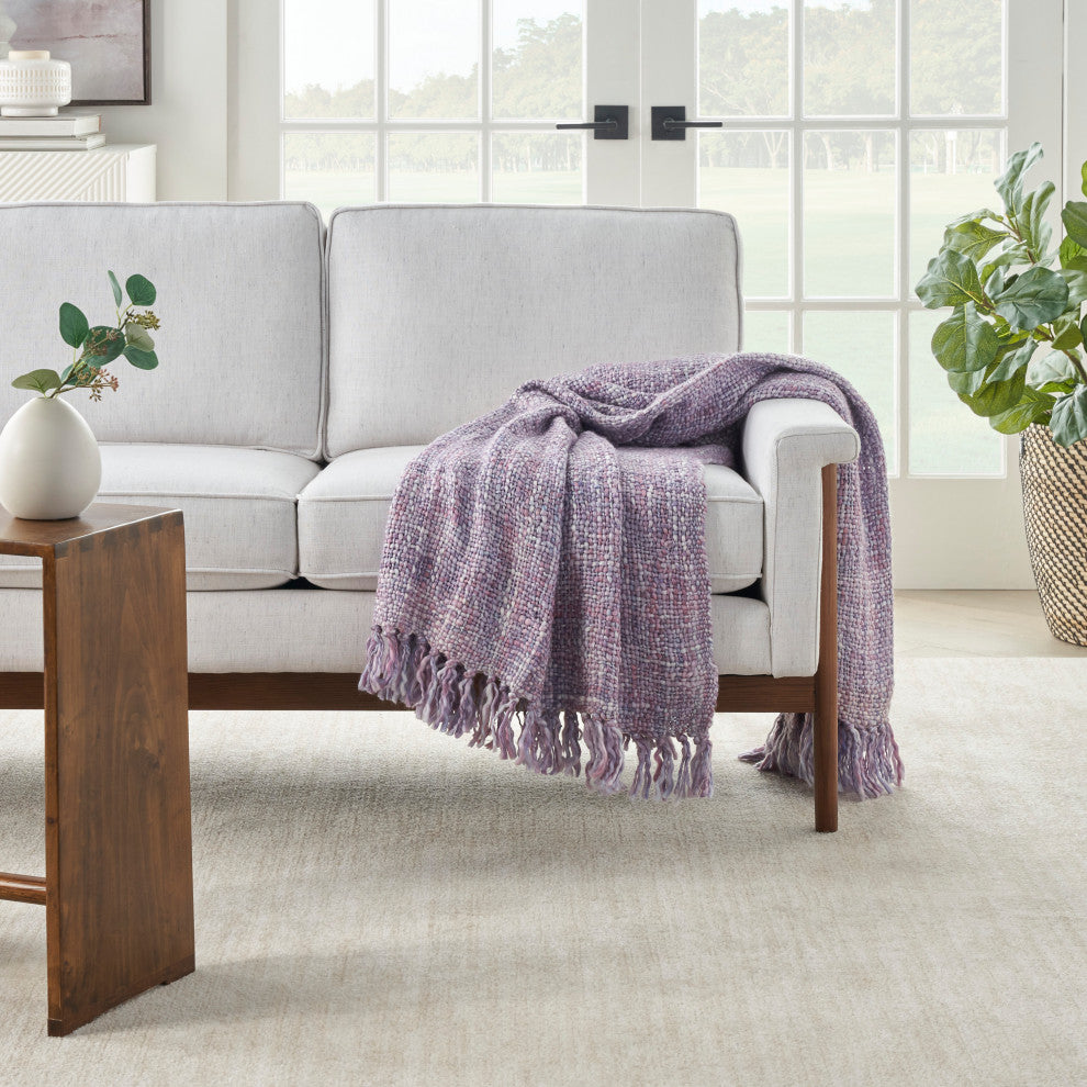 Mina Victory T1123 Throw Blanket, Lavender, 50" x 60"
