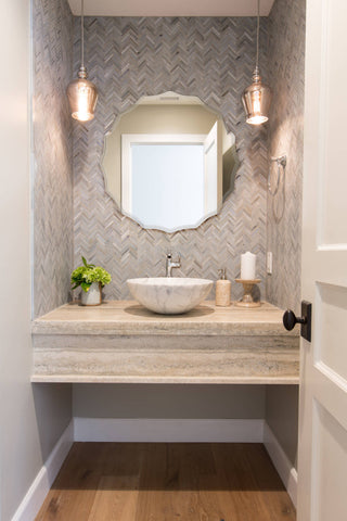 27 in. Single Round Ridge Frameless Wall Mirror with Engraved Edge