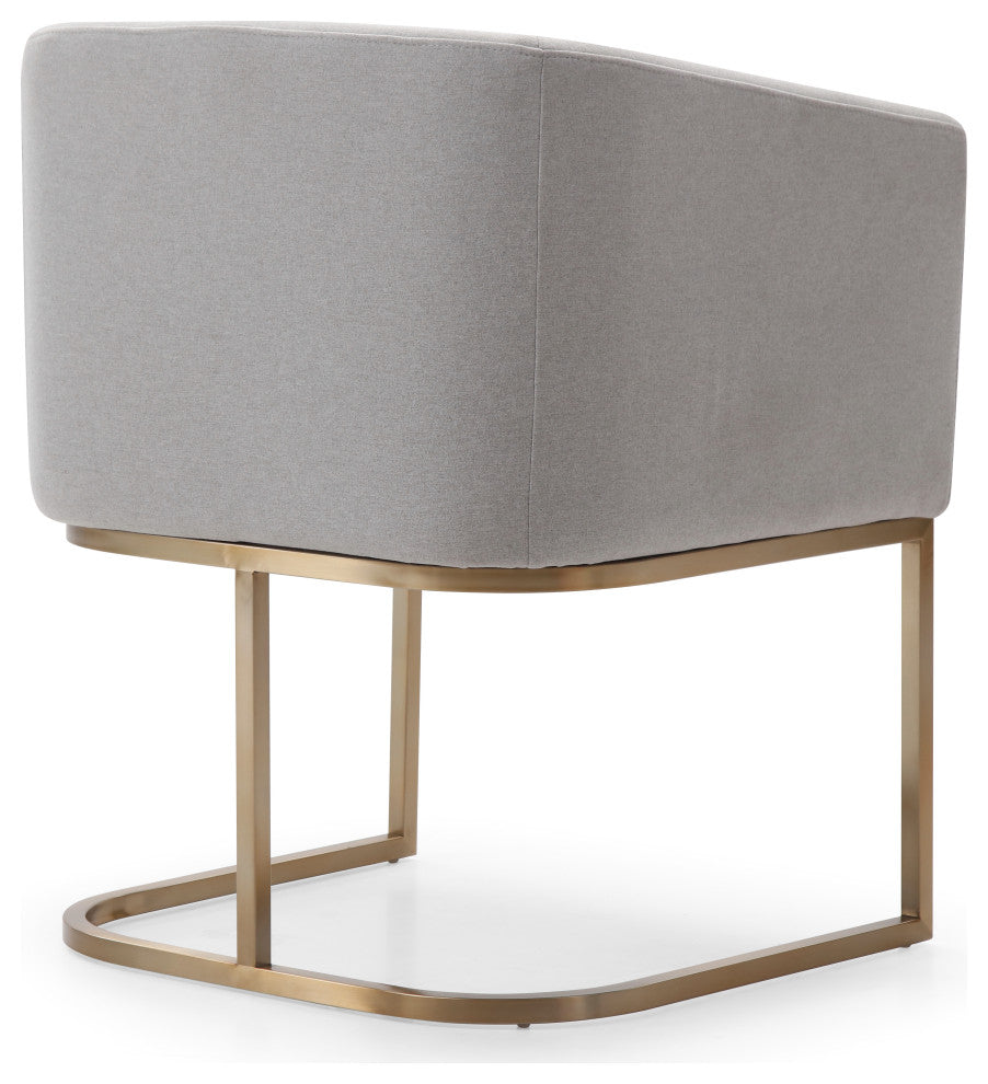 Modrest Yukon Modern Light Grey Fabric + Antique Brass Dining Chair