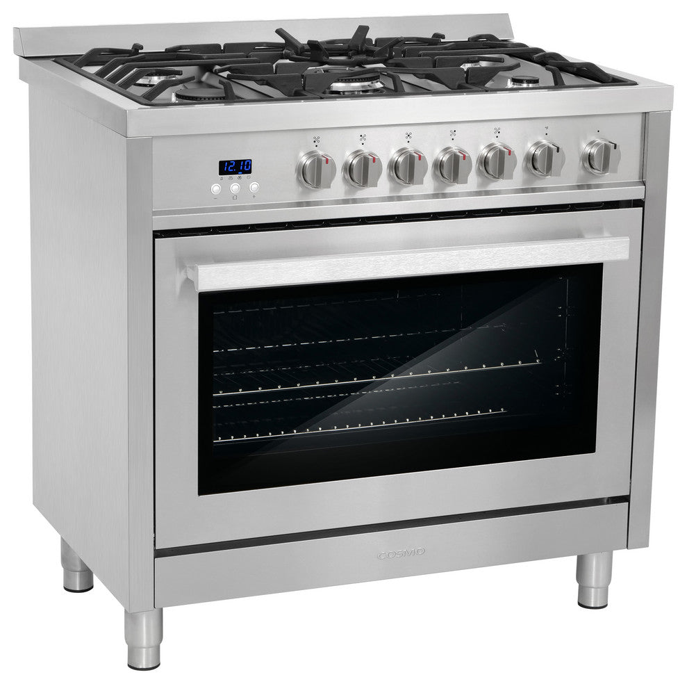 Cosmo Gas Range Pro Style Modern Stainless Steel Convection Oven