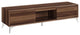 Benzara BM251384 TV Stand With 2 Door Storage and LED Touch Light, Brown