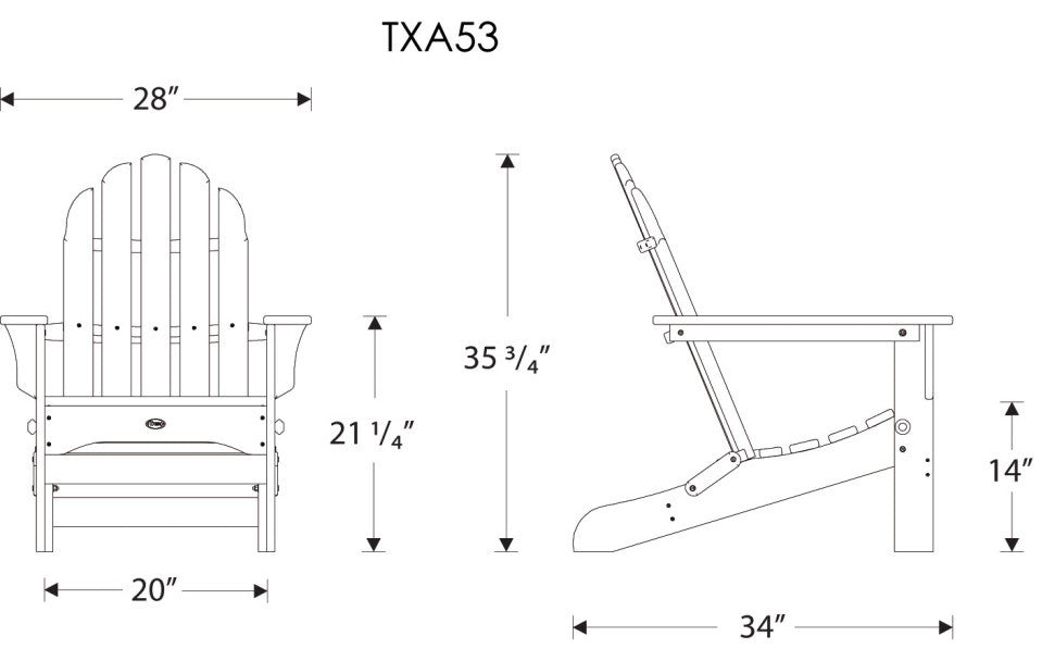 Trex Outdoor Furniture Cape Cod Folding Adirondack, Sand Castle