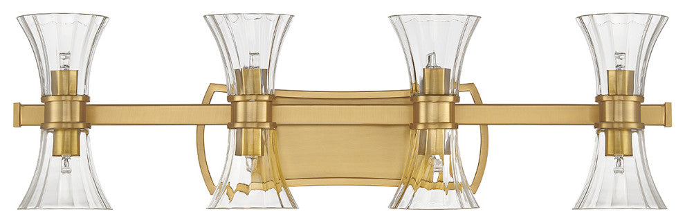 Bennington 8-Light Bathroom Vanity Light, Warm Brass