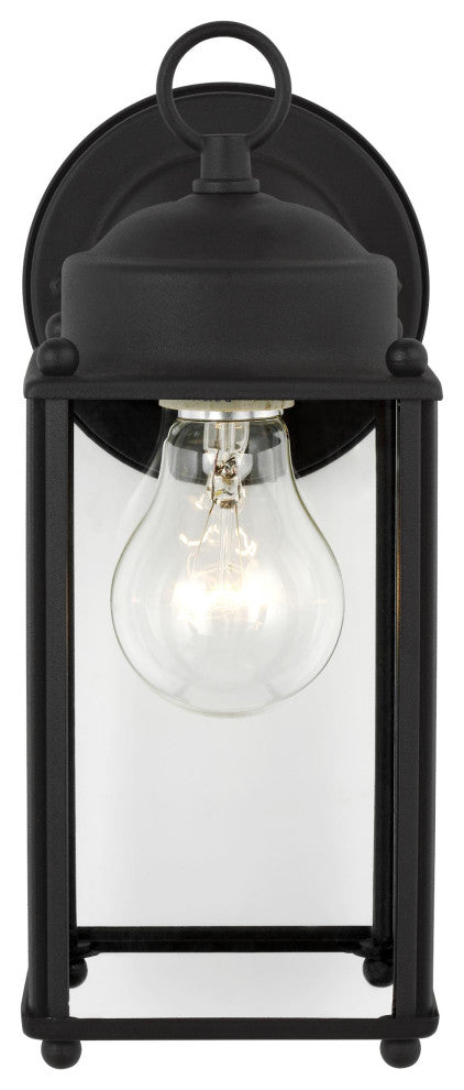 New Castle Large 1-Light Outdoor Wall Lantern, Black